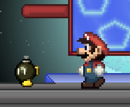 The Bob-omb walking on its own.