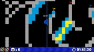 Jam climbing the wall of Steel Blocks to the right of the leftmost Jam-Only Flag.