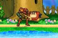 Samus attacking Bandana Dee.