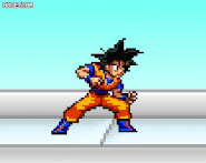Goku "charging" the move, in order to use Kaiō-ken, in v0.7.