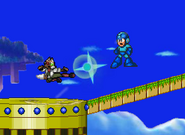 Fox hitting Mega Man with his dash attack.