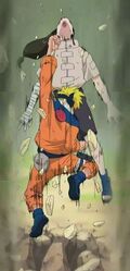 Naruto uppercuts Neji