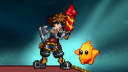 Sora holding a Firework while taunting on Galaxy Tours.