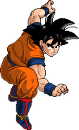 Goku's fourth pixel art, used in development builds of SSF2 Beta.