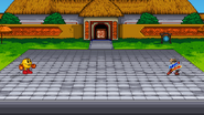 PAC-MAN about to fight with Lloyd, who is taunting.