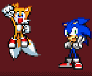 Tails and Sonic taunting, on Chaos Shrine.