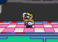 Wario looking for his bike after already using it.