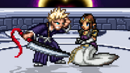 Zelda crouching next to Ichigo while he is stunned on The World That Never Was.