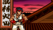 Ryu idling on the stage.