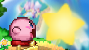 Kirby spitting out Bandana Dee without absorbing his power.