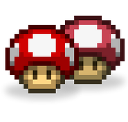 Super Mushroom's second design, along with Poison Mushroom.