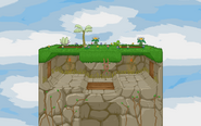 Palm Tree Paradise's design from v0.9a to Beta 1.3.1.2, formerly known as Emerald Cave.