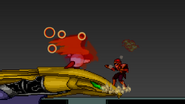 Kirby using the Reverse Falcon Punch on Captain Falcon. Notice it is not as powerful as Falcon's one.