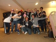 Some of the SSF2 Developers that attended APEX 2014 accompanied by some staff from ScrewAttack