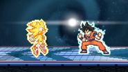 Super Sonic and Goku taunting on Final Destination.
