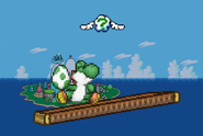 Yoshi's using Egg Throw.