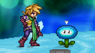 The Ice Flower next to Isaac on Freezeflame Galaxy.