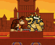 Donkey Kong facing Bowser on Twilight Town.