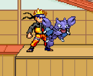 Gligar next to Naruto, on Hidden Leaf Village.