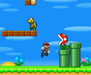 A Koopa and a Piranha Plant in the Mushroom Kingdom.