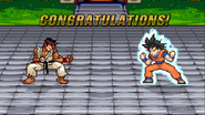 Ryu's congratulations screen on Classic mode.