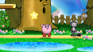 Kirby getting rid of the absorbed power by taunting.