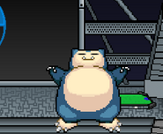 Snorlax after it is released from a Poké Ball on Pokémon Stadium 3.