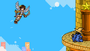 Pit using Power of Flight in the air while Black Mage is standing on the stage.