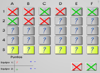 The main screen to select cards and tally points.