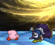 Meta Knight facing Kirby on Final Destination.