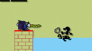 Meta Knight and Mr. Game & Watch taunting.