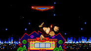 Donkey Kong being meteor smashed by the bumper.