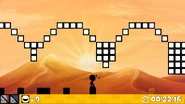 Yeah standing on a Yellow Block placed below the second arc from the left.
