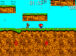 A screenshot of the demo, showing  against  on the primitive .