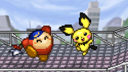 Bandana Dee and Pichu taunting.