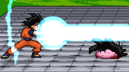 Goku using Kamehameha against Kirby while he's crouching on World Tournament.