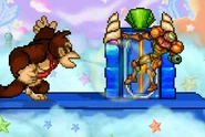 Donkey Kong attacking Samus with his forward tilt on Rainbow Route.
