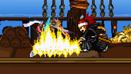 Renji attacking Lloyd, on Gangplank Galleon.