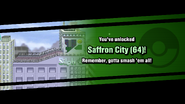 Saffron City's unlock notice.