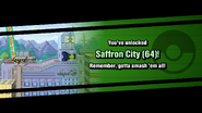 Saffron City's unlock notice.
