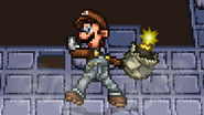 Luigi holding Link's bomb