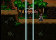 Arcade in the early version of the Jungle Hijinx stage.