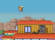 Tails midair jumping near Shikamaru.