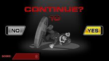 The Continue screen in SSF2.