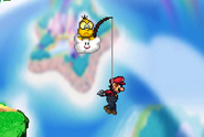 Lakitu's original effect, saving Mario from falling off the stage.