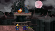 Marth, Bandana Dee, Meta Knight, and Black Mage taunting.