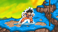 Goku unleashing his energy.