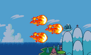 The three fireballs that Super Dragon shoots.