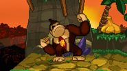 Donkey Kong about to use Headbutt on Jungle Hijinx.