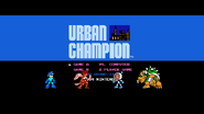 Mega Man, Pit, Bomberman, and Bowser standing on the stage's title screen.